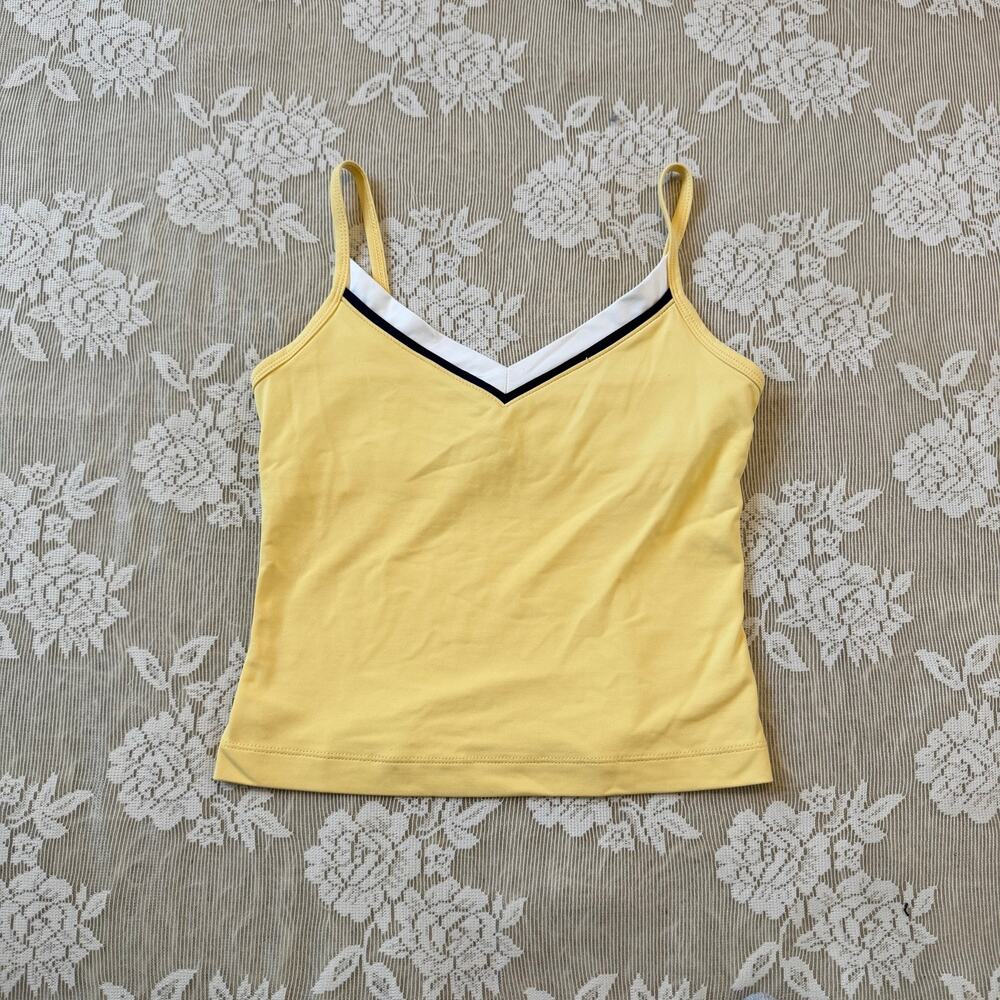 Vintage City Tech Yellow Sporty Cami Tank Top